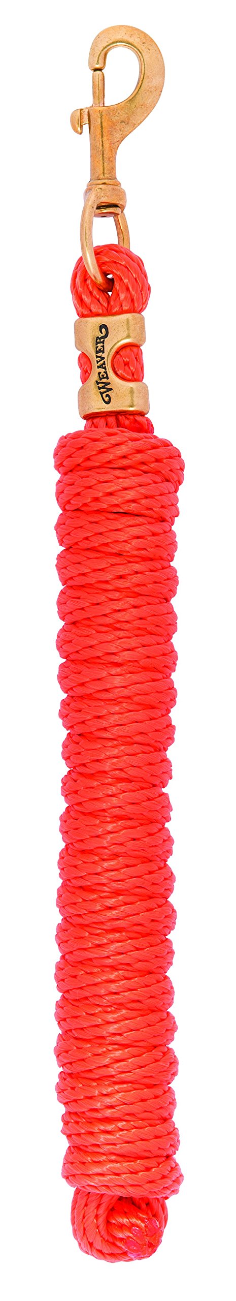 Weaver Leather Poly Lead Rope with Solid Brass 225 Snap, Solid - Orange