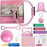 LENGAMPLAY Pilates Ring Set with Resistance Bands– Anti-Slip Magic Circle Pilates Ring for Home Workouts, Full-Body Toning, Strength Training for Women 14PCS