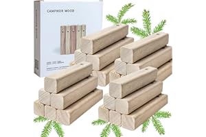 Camphor wood strips,20 PCS Cedar Blocks for Clothes Storage,Camphor wood strips(10 * 2 * 2cm),Root for Closet Storage, longer