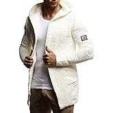 Leif Nelson Men's Sweatshirt Cardigan Slim Fit | Men Sweat Jacket with a Hood | Modern Hoody Pullover Hoodie | LN5715
