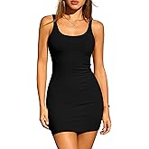 Missufe Women's Summer Bodycon Dress Scoop Neck Sleeveless Slim Fit 2025 Casual Basic Mini Dresses
