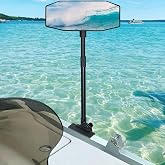 Pontoon Boat Mirror Rear View Pontoon Mirror 4.7"x 12.2" Extra Large 360&deg; | Universal Marine Boat Rear View Mirror Clamp on Rail/Pole with 0.65"&ndash;1.25"Dia,Wide Angle Adjustable for Pontoon Water Skiing