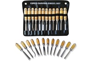 MARKETTY Wood Carving Chisels Sets - 12 Pcs, DIY Wood Carving Kit for Beginners, Sharp Woodworking Tools, Ideal for Beginners Gift