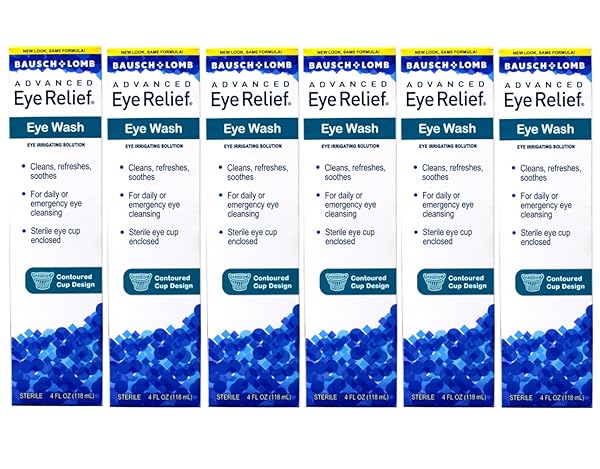 ADVANCED EYE RELIEF EYE WASH FROM BAUSCH & LOMB, EYE IRRIGATING SOLUTION, 4 FL OZ (PACK OF 6)