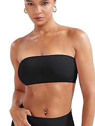 YEOREO Women Strapless Bandeau Sports Bra Padded