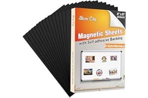 STONE CITY Adhesive Magnetic Sheets 4X6 Inch, 15 Pack, Magnet Sheets with Adhesive Backing, Flexible Magnet Sheets for Crafts