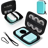Memoking Label Printer Hard Storage Case - Hand Carry Case Compatible with D30/M02/T02/M110/P21/D110 Label Maker, Label Printer with Zipper Mesh Pocket, Labeler Storage Holder, Green（Case Only）