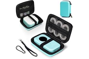 Memoking T02 Hard Storage Case - Compatible with Phomemo D30, SUPVAN E10, NIIMBOT D11, JADENS D110 and More, with Zipper Mesh Pocket, Waterproof Shockproof, Green (Only Case)