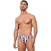 F plus R Mens USA Flag Stars Low Rise Swimwear Bikini Briefs Beach Swimsuit