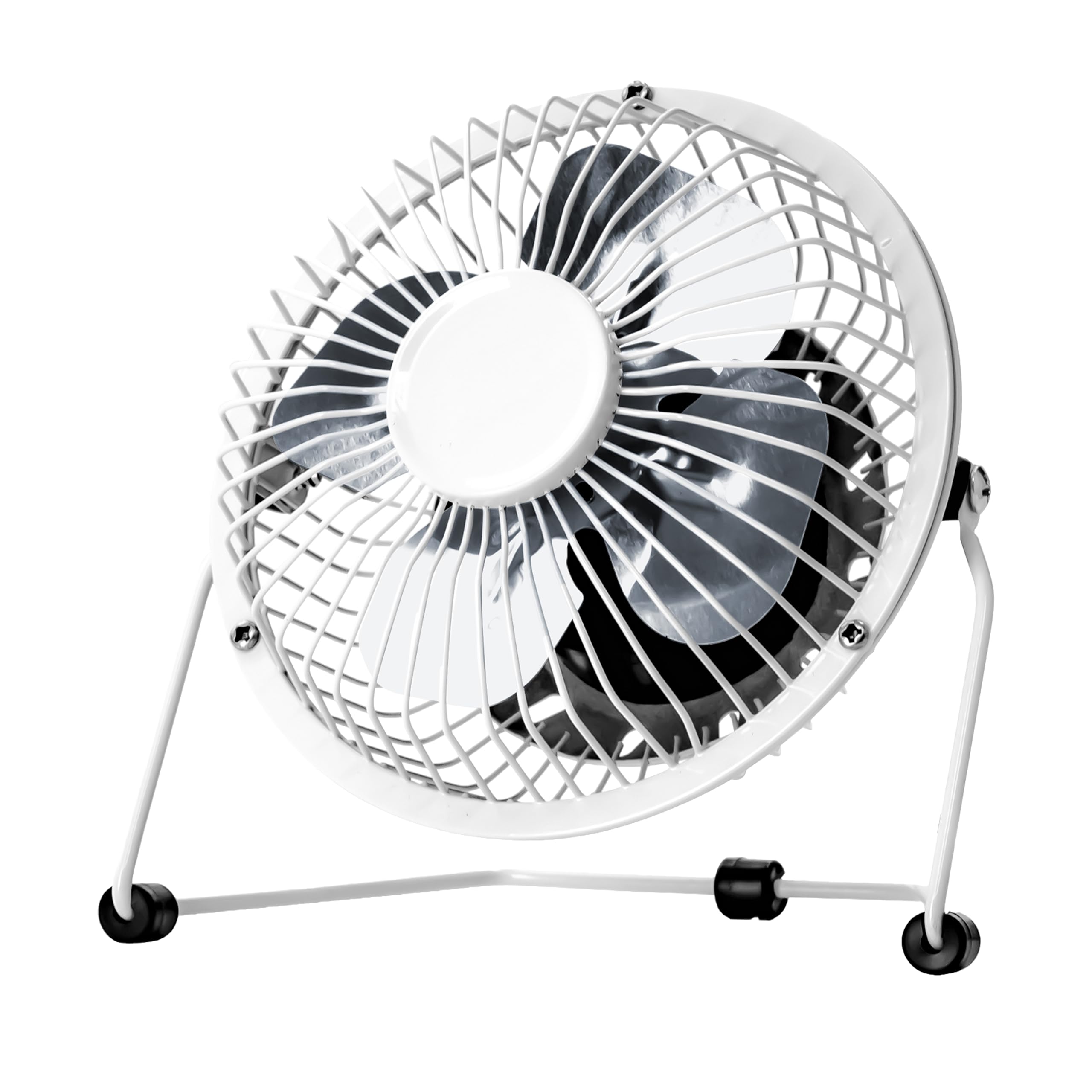 STATUS USB Desk Fan | 4 Inch Portable Mini Fan | Single Speed Small Fan | White | SUSBWHWFAN1PKB4