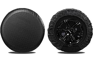 Moonet Tire Covers 2 Pack for Trailer, Oxford Waterproof UV Sun Protectors for Trailer Motorhome Boat Camper Van SUV, D56cm x H28cm for Diameter 19"-21", Black