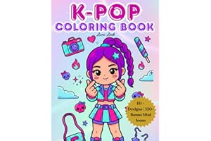 K Pop Coloring Book: K-Pop Idol Fashion Coloring Book for Kids, Tweens, Teens, & Adults | Cute and Relaxing Designs of Chibi 