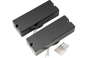 MUSICLILY Artec MDC5 Ceramic Magnet Soapbar Style Bass Pickup Neck Bridge Pickups Set 14.4K for 5-String Bass, Black