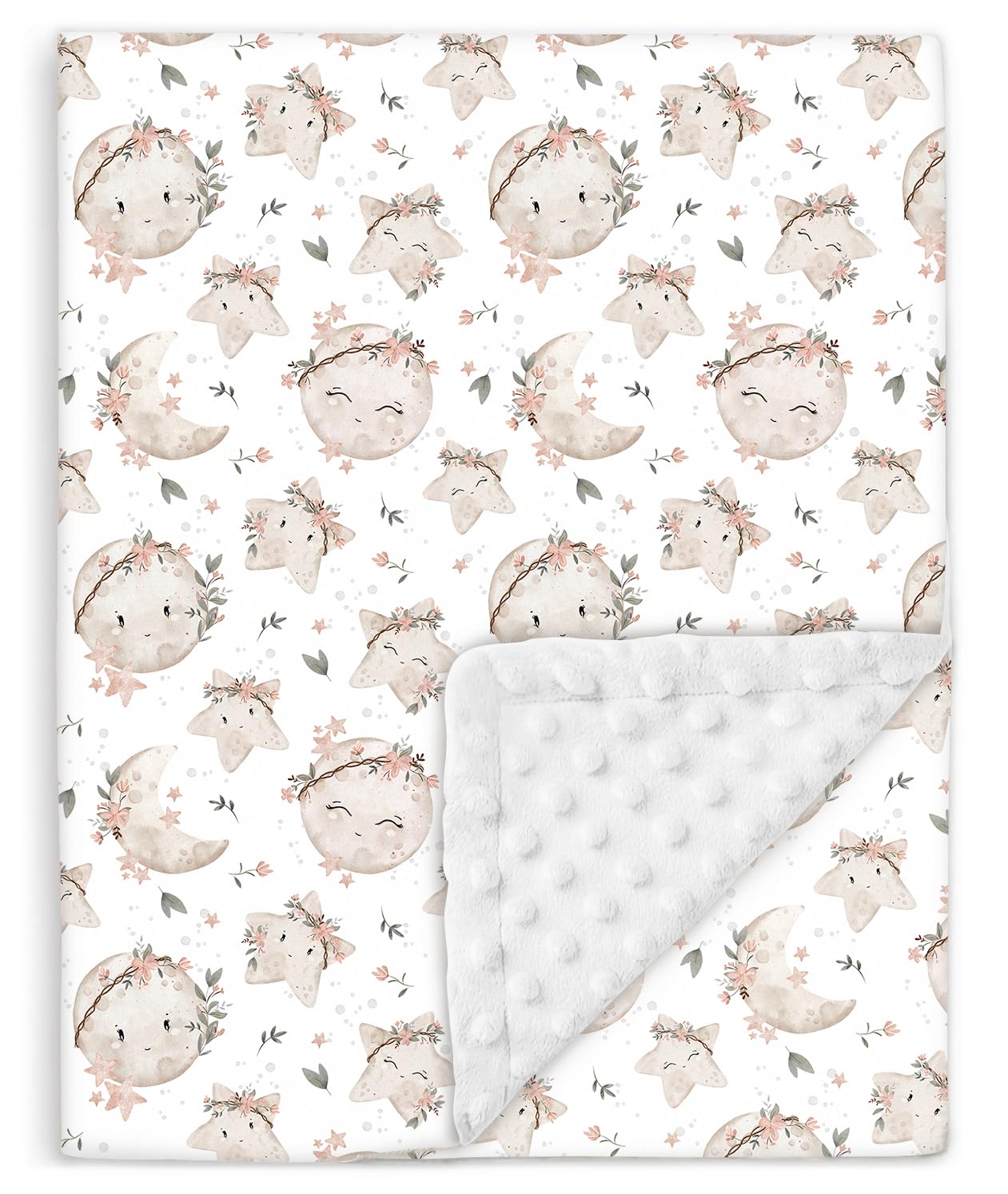 Baby and Toddler Blanket in Cotton and Soft Minky Oeko Tex - 75x100 cm - Thick Cot Blanket Polyester Filling - Comfort - Baby Swaddle, Comforter, Nap, Preschool - Newborn Gift for Girl or Boy — image 1