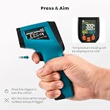 Tilswall Infrared Thermometer Gun with Emissivity 0.1-0.99 -50°C to 600°C view 9