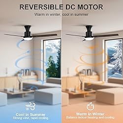 Obabala Ceiling Fans with Lights, 42 inch Flush