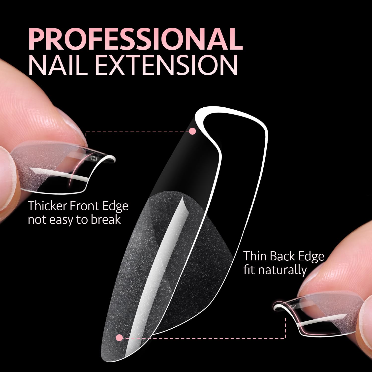 GAOY Short Coffin Fake Gel Nail Tips, 15 Sizes False Full Cover Acrylic Press on Nails, 240Pcs Soft Half Matte Tips - Image 2