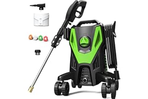 SEN-QII Electric Pressure Washer 4200 PSI 2.8 GPM, 4 Nozzle Tips, Power Washer with 20 FT Hose, 35 FT Power Cord, Adds 4-Wheel Anti-Tip Technology, Swivels 360°, for Gardens, Decks, Paths