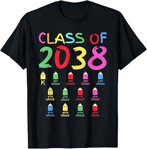 Class Of 2038 Senior Class 2038 Idea Graduation Grow With Me T-Shirt