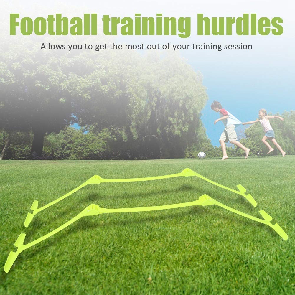 Starbun Football Training Tool - 2pcs Football Soccer Agility Speed Training Aids Adjustable Hurdles Yellow