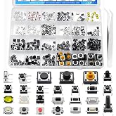 EGSCST 375PCS 26Values Micro Momentary Tactile Push Button Switch Assortment Kit 2 Pins/3 Pins/4 Pins Tact Pushbutton Switches Set