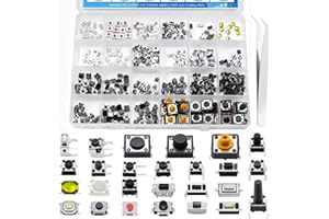EGSCST 375PCS 26Values Micro Momentary Tactile Push Button Switch Assortment Kit 2 Pins/3 Pins/4 Pins Tact Pushbutton Switches Set