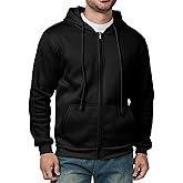 Asrlivp Men's Full Zip Hoodie Casual Long Sleeve Hooded Sweatshirt Fleece Drawstring Zip Up Jacket with Pockets
