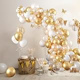 Balloon Garland White and Gold Arch Kit with Butterfly Stickers 104pcs view 4