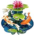 SANTORO Pirouettes Card - Koi Carp, Japanese Water Garden, Fish Ponds | For Men, Women, Kids, Family, Birthday, Good Luck