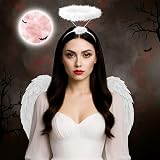 Redstar White Angel Wings and Halo Costume Women Girls view 7