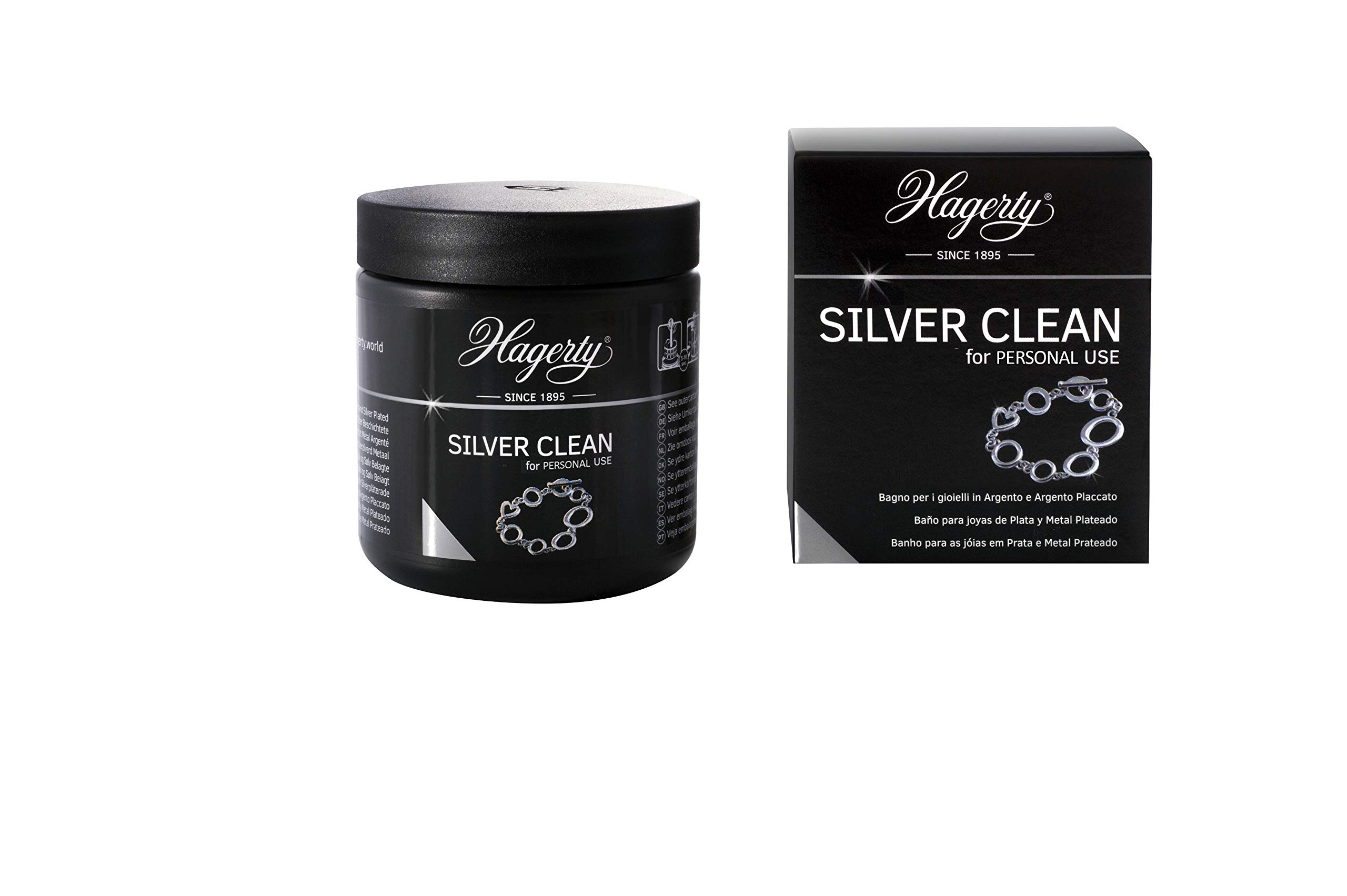 Hagerty Silver Clean Jewelry Immersion Bath for Cleaning Silver and Silver Jewelry 170ml I Fast and Effective Cleaning Liquid Silver with Basket I Renews Jewelry Shine in Just 3 Minutes