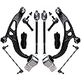 HAWK BROTHER Suspension Kit Front Lower Control Arms w/Ball Joints Bushings Tie Rod Sway Bar Link Bellows Replacement for 2011-2017 Ford Explorer 2013-2015 Ford Police Interceptor Utility -10pcs Set