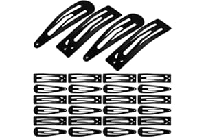 KALLORY Matte Black Snap Hair Clips 30 Pcs 3 Inch Metal Hair Barrettes for Women Girls