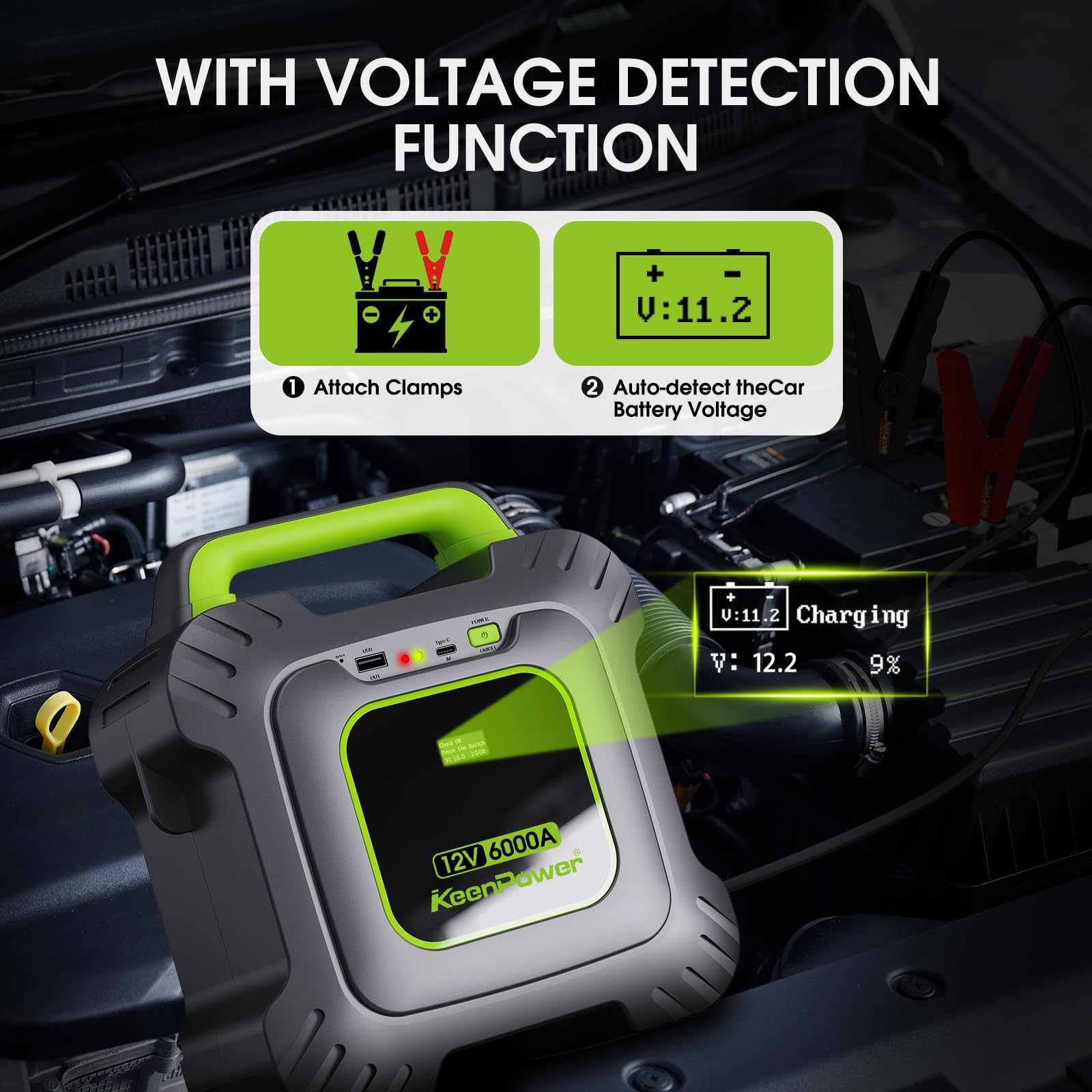 6000A Super Capacitor Jump Starter 12V Car Battery Booster J - View #12