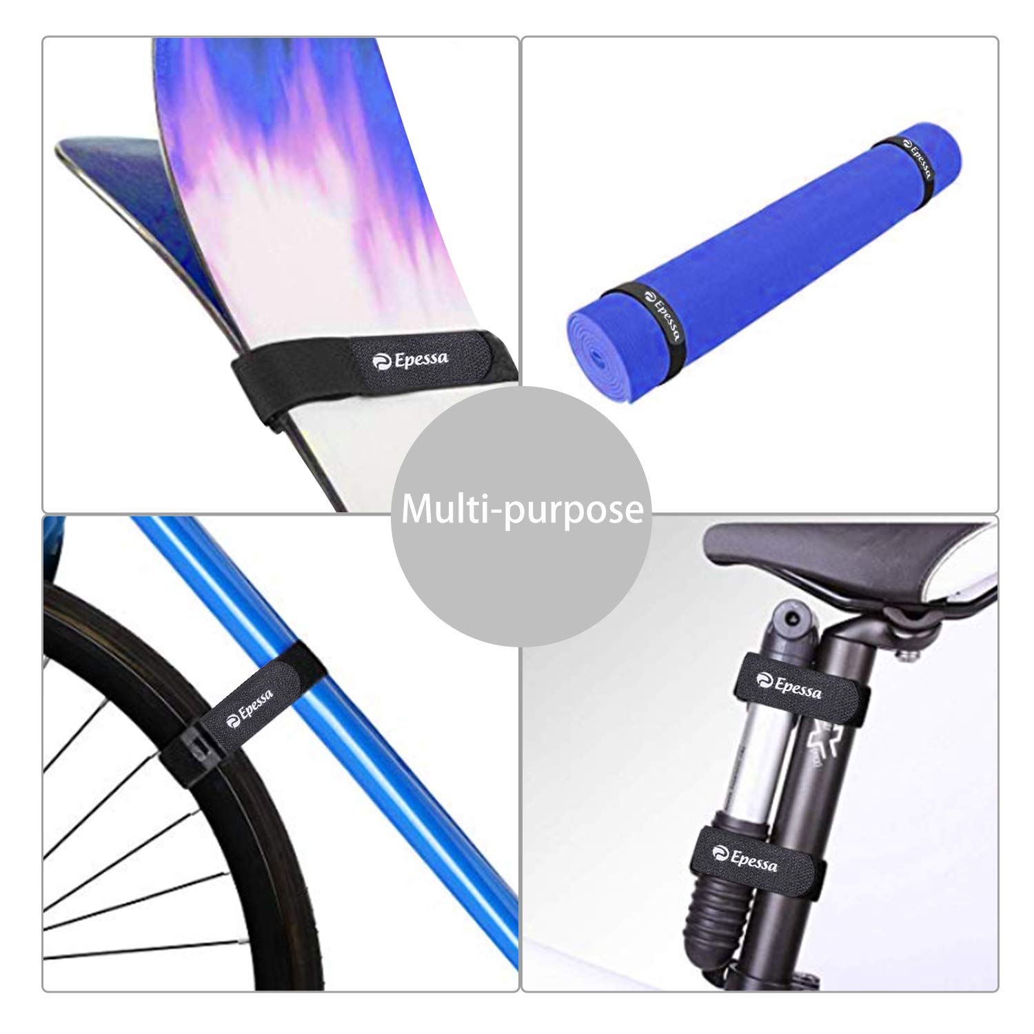 Epessa Bike Rack Strap Bike Wheel Stabilizer Straps, Bike Strap with Stonger Gel Grip, Adjustable Bicycle Wheel Strap, Bike Tie Down Straps, Bike Straps for Rack