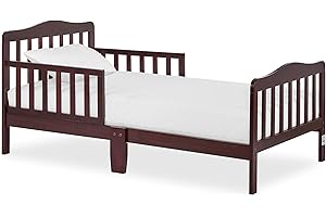Dream On Me Classic Design Toddler Bed in Espresso, Low-to-Floor Wooden Bed with Safety Rails, GREENGUARD Gold & BSA Certified, Non-Toxic Finish