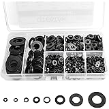 QTEATAK 510 Pcs Black Nylon Flat Washer Assortment Kit for Electrical Connections on Household & Commercial Appliances, (M2 M