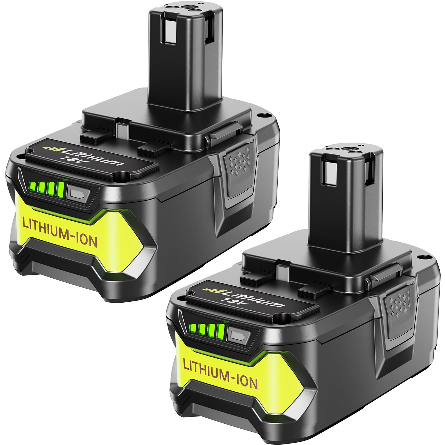 Photo 1 of FORNERGY 2-Pack 18v 5.0Ah Lithium lon Rapid Rechargeable Replacement Battery, Compatible with Ryobi 18v One+ Power Tools and Charger P100 P102 P103 P104 P105 P107 P108 P109