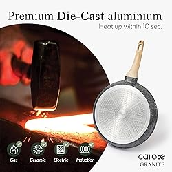 CAROTE Non Stick Frying Pans,Nonstick Granite Fry