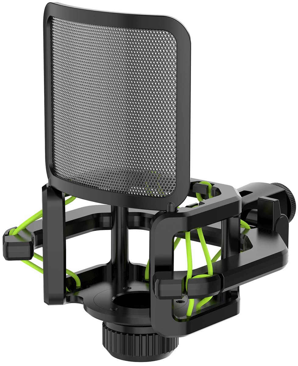 Photo 1 of Microphone shock mount with Filter Screen Compatible with Lewitt RAY LCT-240 Pro LCT 440 Pure LCT 441 FLEX AKG C series Protruding Stems (d?23 mm) (Green)