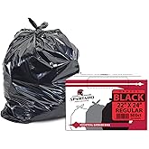 Spartano Black Garbage Bags 22 x 24 Inch (500 Count), Regular Kitchen Garbage Bag for Waste Bin, Multipurpose Trash Bags for 