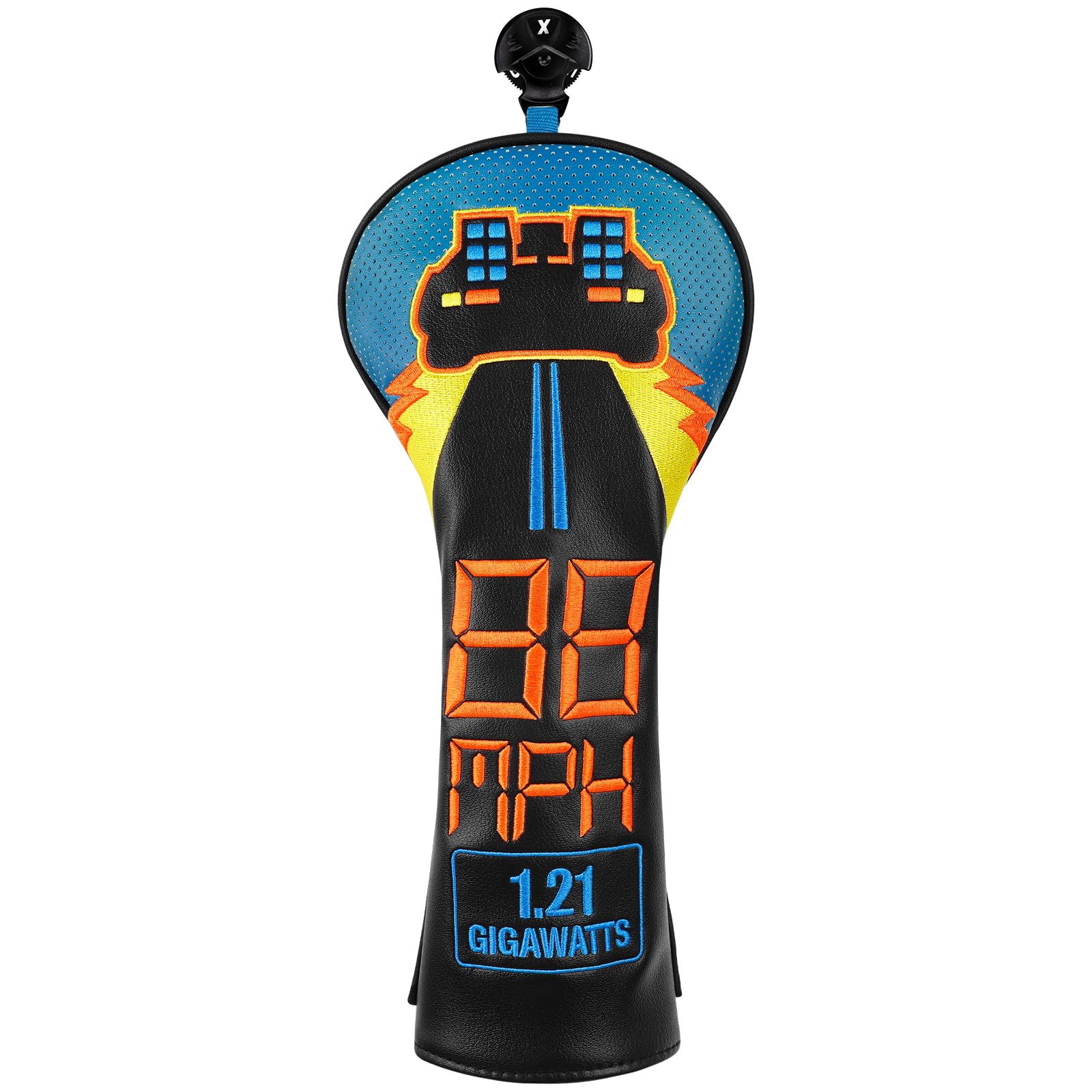 LZFAN Golf Club Head Cover Golf Head Cover Driver Headcover Fairway Wood Headcover Hybrid Club Head Cover Embroidered Leather (88MPH)