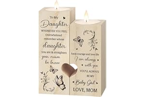 SteadStyle Daughter Gifts for Mothers Day - to My Daughter Candle Holders, Gifts from Mom, Birthday Gift for Daughters, Present Ideas for Christmas, Mother's Day, Graduation, or Wedding