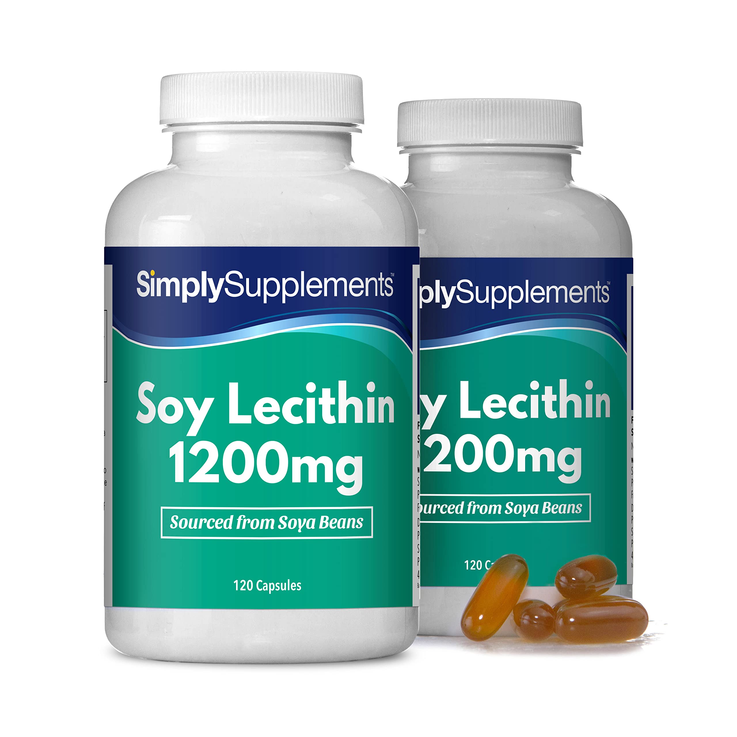 Soy Lecithin Capsules 1200mg | 240 Fast Absorbing Capsules | 3rd Party-Tested | Manufactured in The UK in GMP Approved Facilities