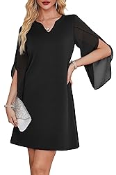 RUMIA Cocktail Dress for Women 3/4 Sleeve V Neck