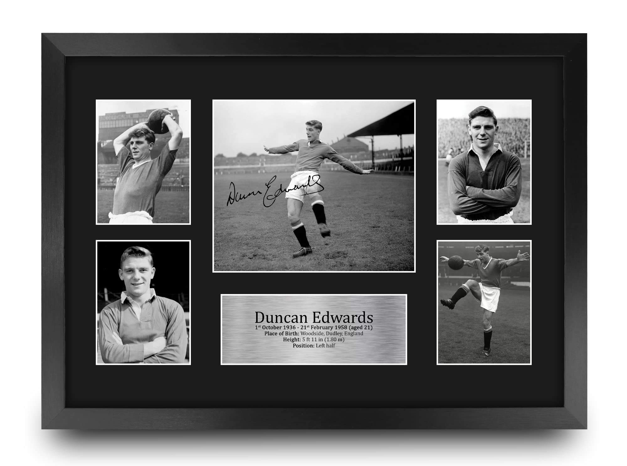 HWC Trading FR A3 Duncan Edwards Gifts Printed Signed Autograph Picture for Football Fans and Supporters - A3 Framed