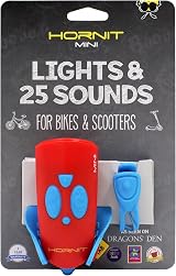 Hornit MINI Bike Bell Blue Red with 25 Sounds 6 Lights IP33