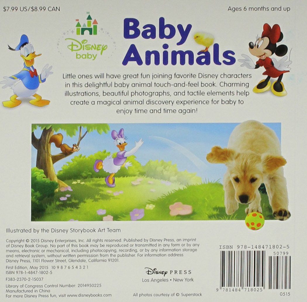 Amazon Com Disney Baby Baby Animals 9781484718025 Disney Book Group Disney Storybook Art Team Books