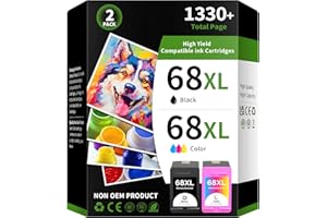 68XL Ink Cartridges Replacement for HP 68 Ink Cartridges Work with HP Envy 6155e 6555e 6100e 6500e 6165e 6152e 6552e 6558e Pr