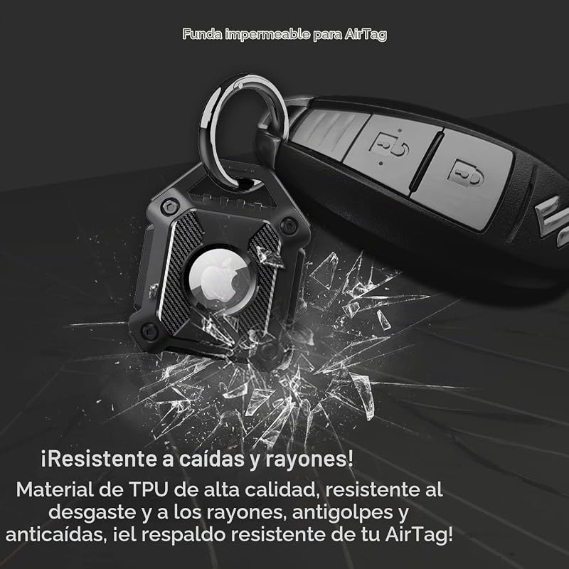 Impermeable Llavero para AirTag, Tapa Completa del Tornillo 1 Pieza Llaveros AirTag Funda Protectora, Airtags Llavero Portátil Impermeable para Apple AirTag 2021 TPU del Collar de Perro - Gato